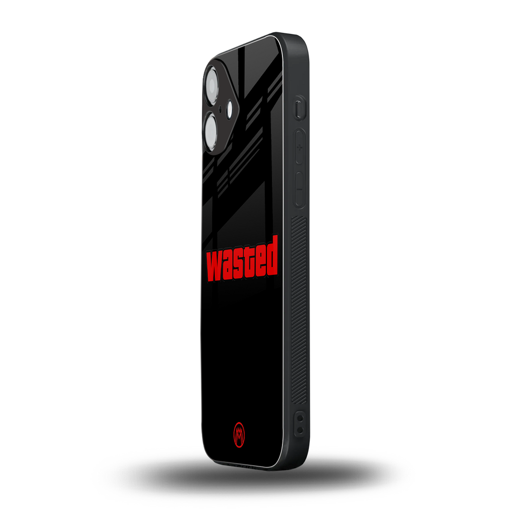 wasted back phone cover | glass case for iphone 16 plus
