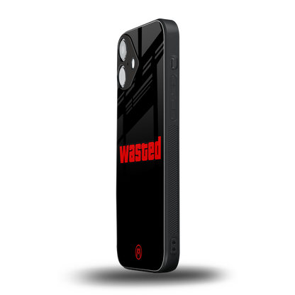 wasted back phone cover | glass case for iphone 16 plus