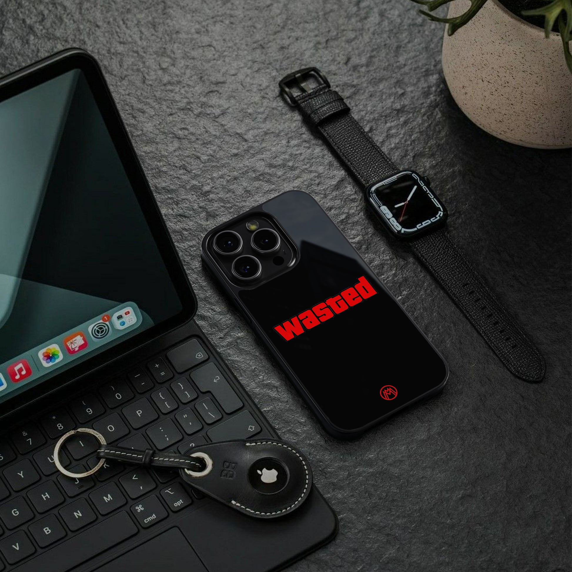 wasted back phone cover | glass case for iphone 15 pro