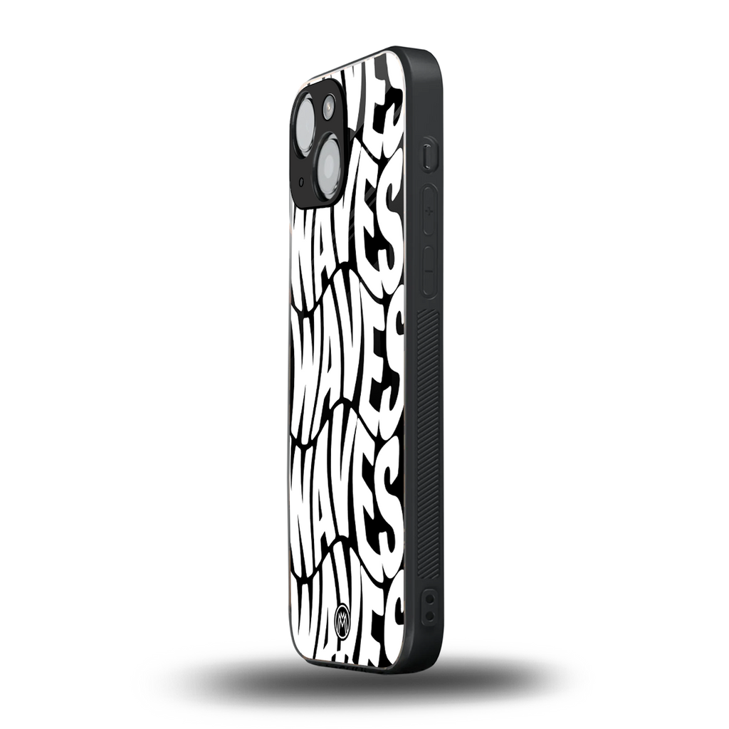 waves back phone cover | glass case for iphone 13 mini