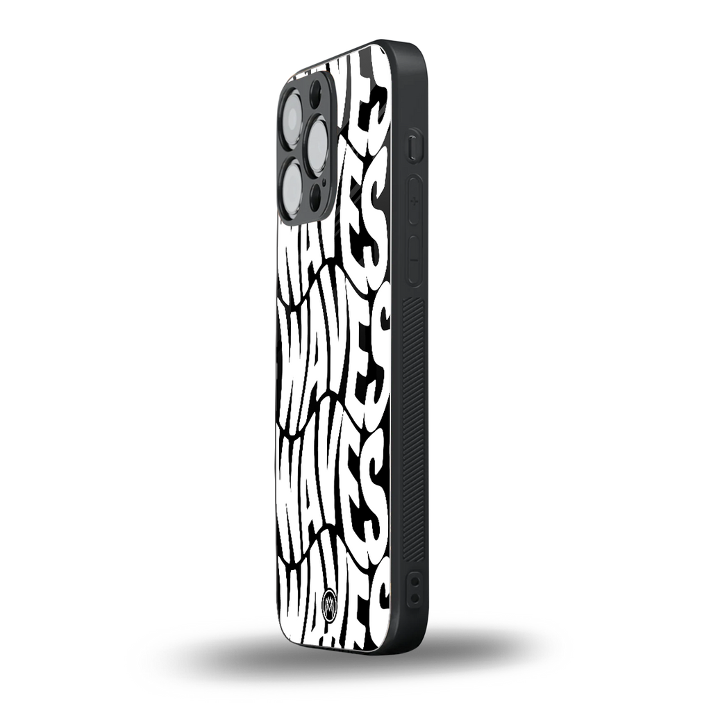 waves back phone cover | glass case for iphone 13 pro max