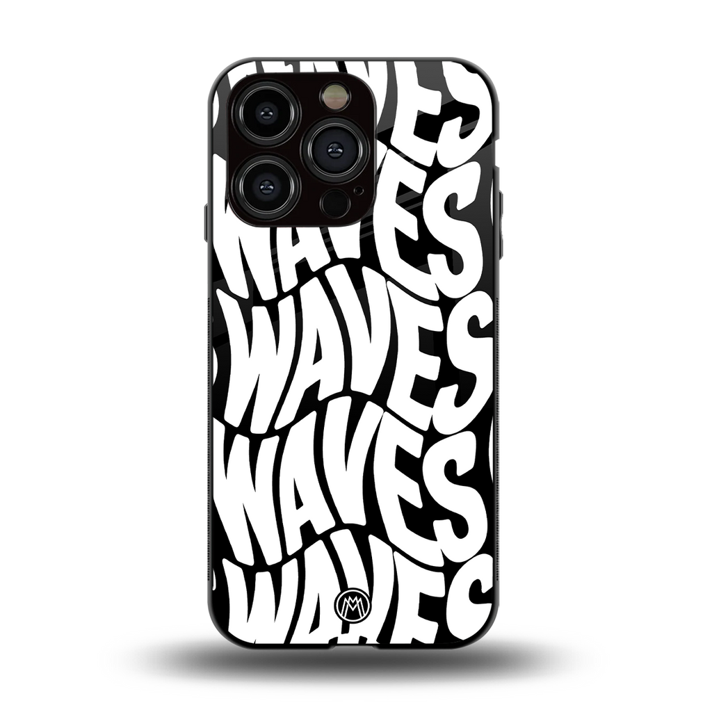 waves back phone cover | glass case for iphone 13 pro