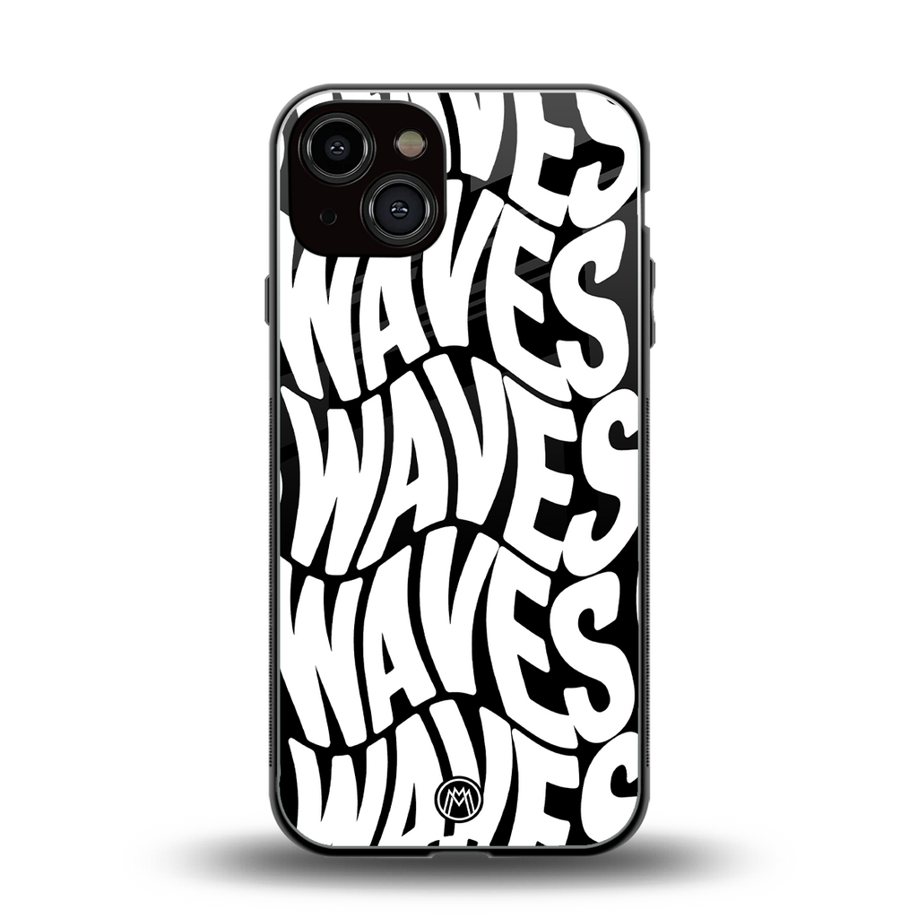 waves back phone cover | glass case for iphone 13