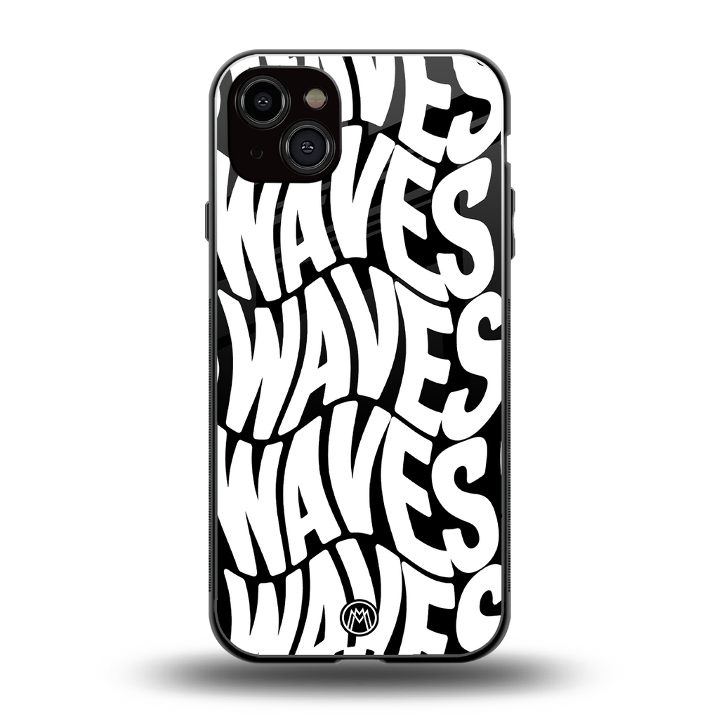 waves back phone cover | glass case for iphone 15 plus