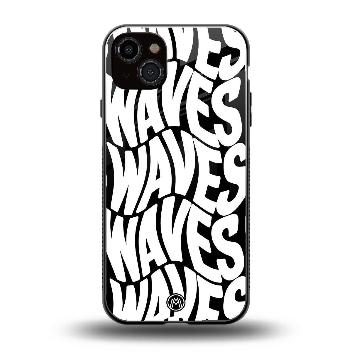 waves back phone cover | glass case for iphone 15 plus