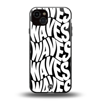 waves back phone cover | glass case for iphone 14 plus