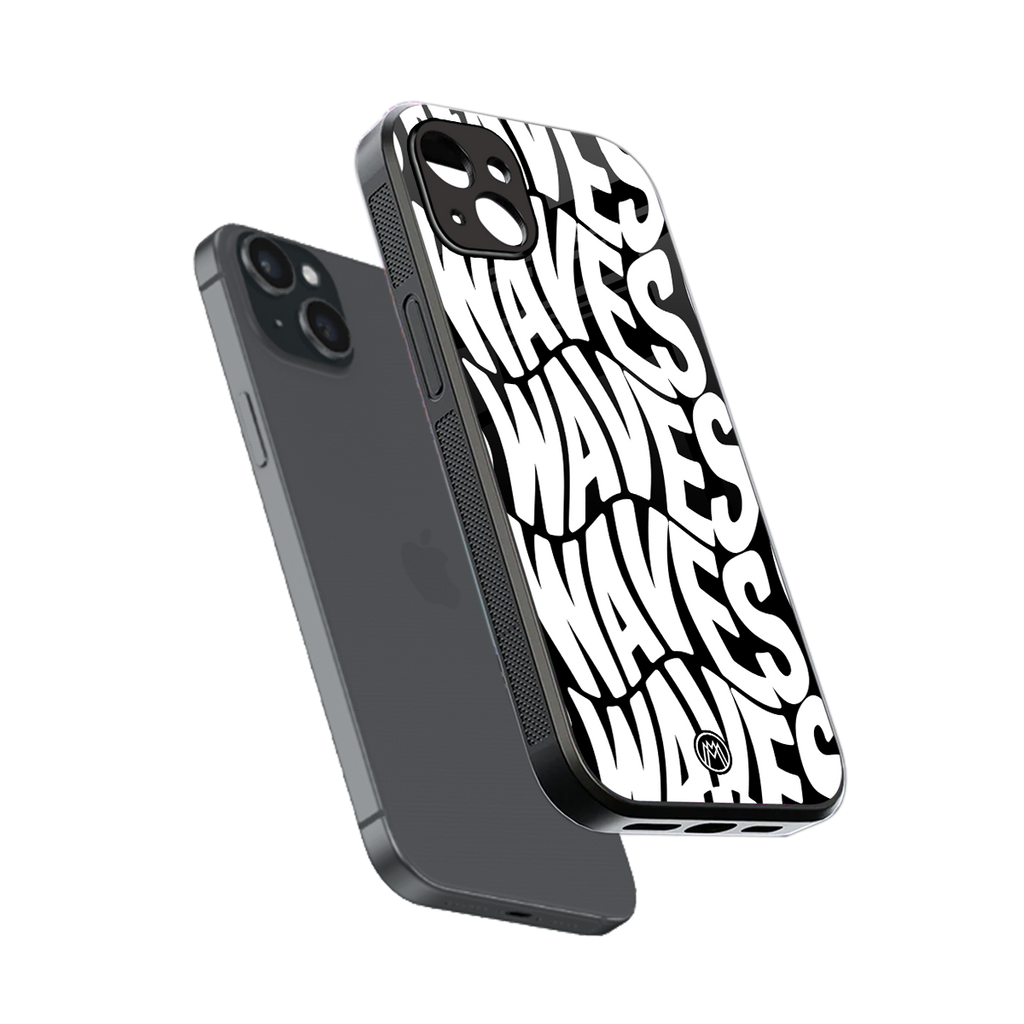 waves back phone cover | glass case for iphone 15 plus