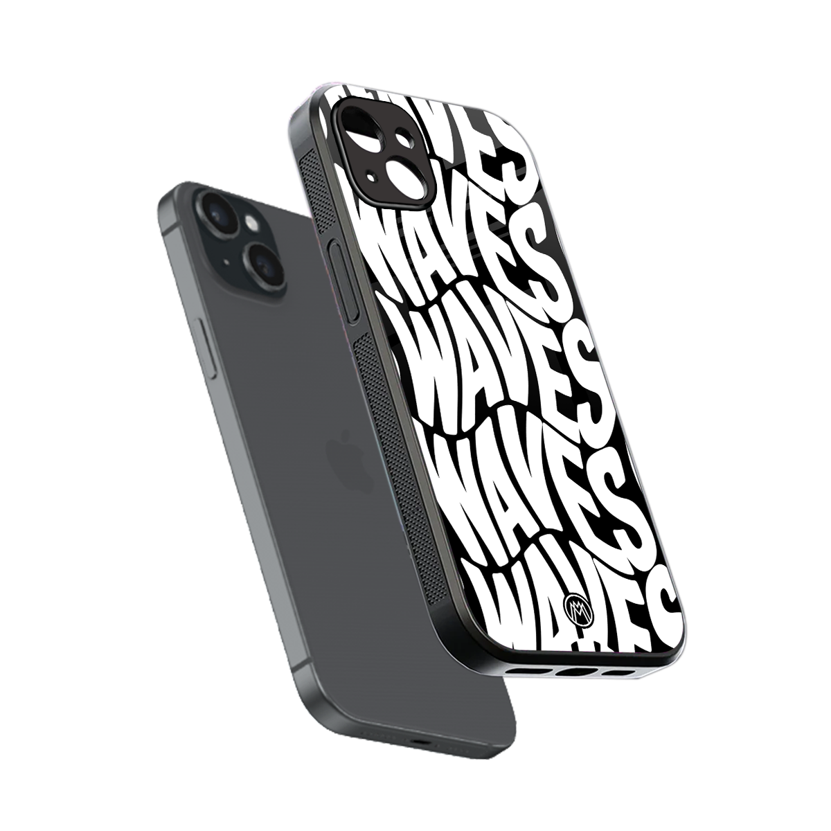 waves back phone cover | glass case for iphone 15 plus