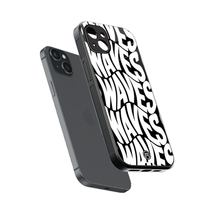 waves back phone cover | glass case for iphone 14 plus