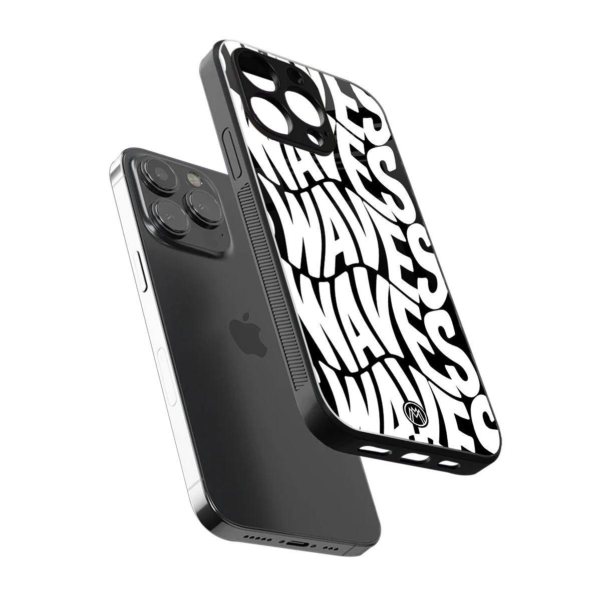 waves back phone cover | glass case for iphone 15 pro max