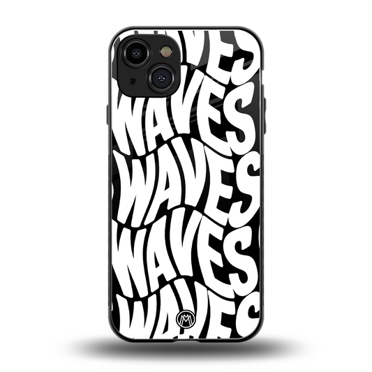 waves back phone cover | glass case for iphone 15