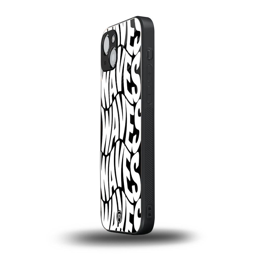 waves back phone cover | glass case for iphone 15