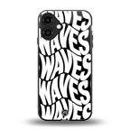 waves back phone cover | glass case for iphone 16 plus
