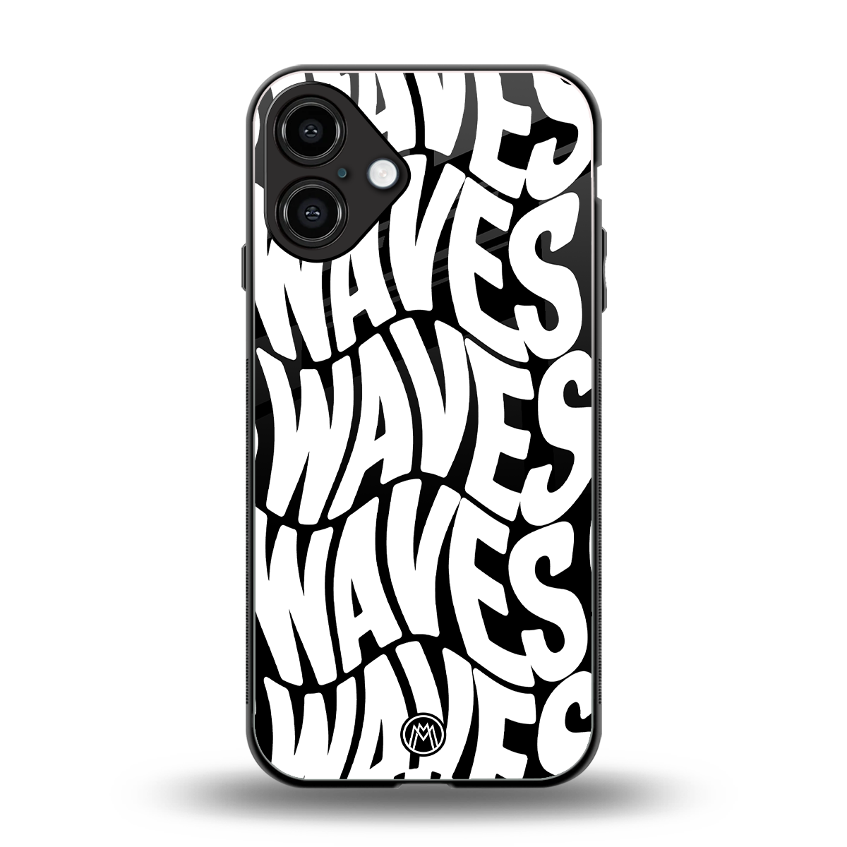waves back phone cover | glass case for iphone 16 plus