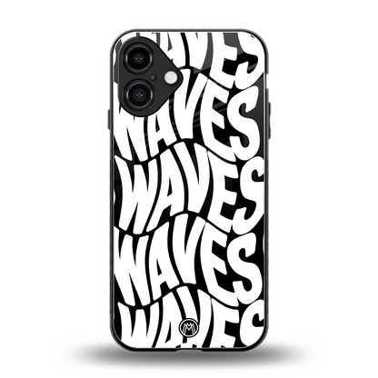 waves back phone cover | glass case for iphone 16 plus