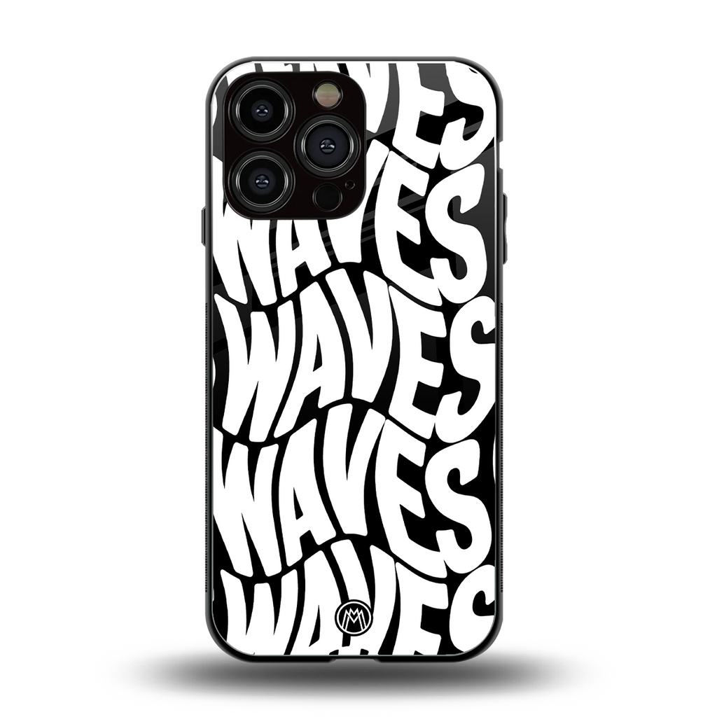 waves back phone cover | glass case for iphone 16 pro max