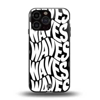 waves back phone cover | glass case for iphone 16 pro max