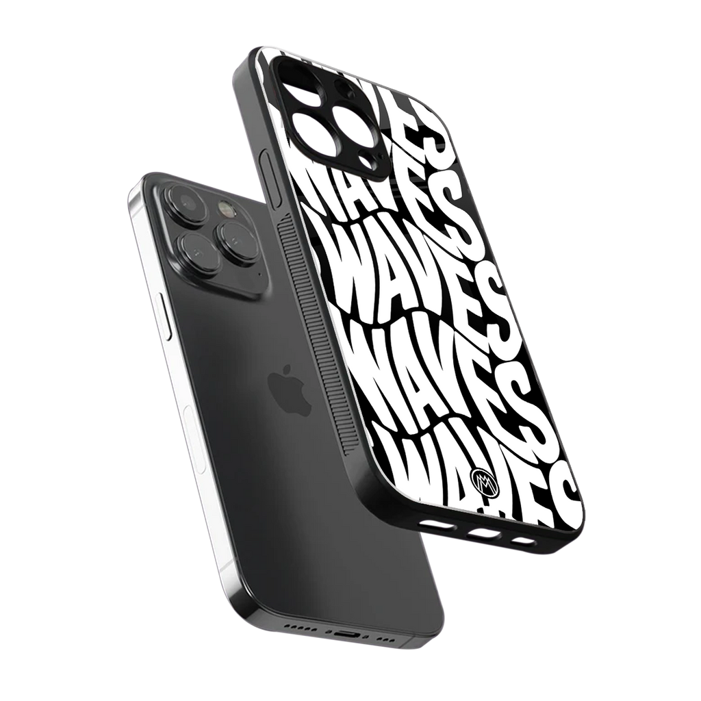 waves back phone cover | glass case for iphone 16 pro max