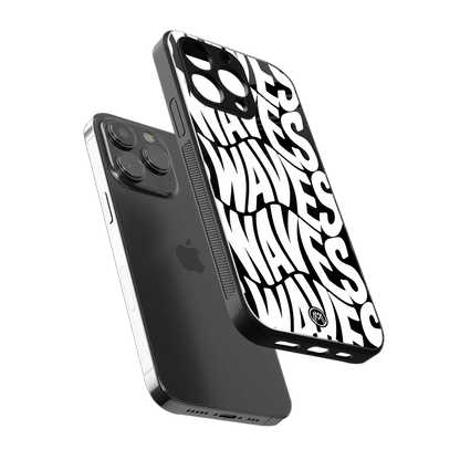waves back phone cover | glass case for iphone 16 pro max