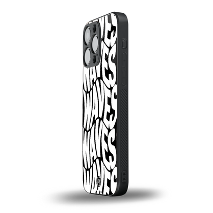 waves back phone cover | glass case for iphone 16 pro max