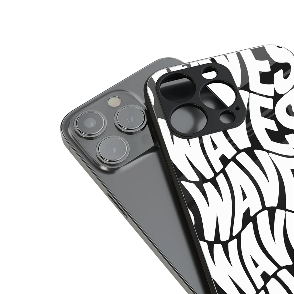 waves back phone cover | glass case for iphone 13 pro