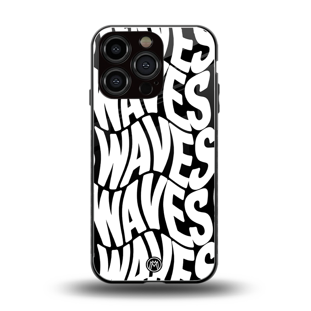 waves back phone cover | glass case for iphone 16 pro