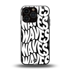 waves back phone cover | glass case for iphone 16 pro