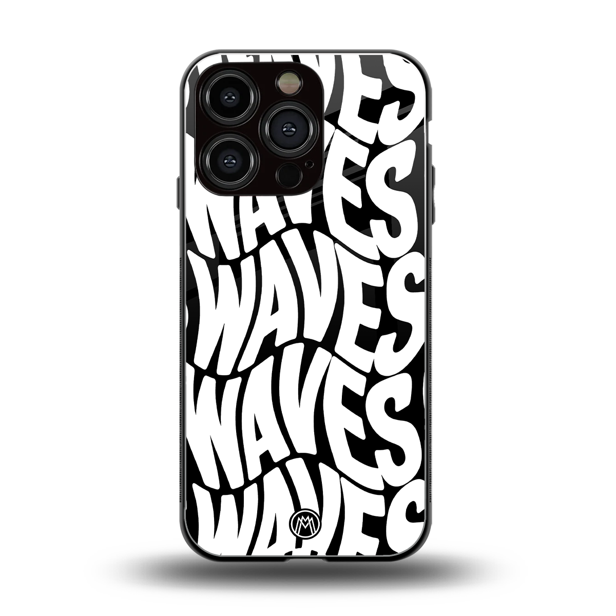 waves back phone cover | glass case for iphone 16 pro