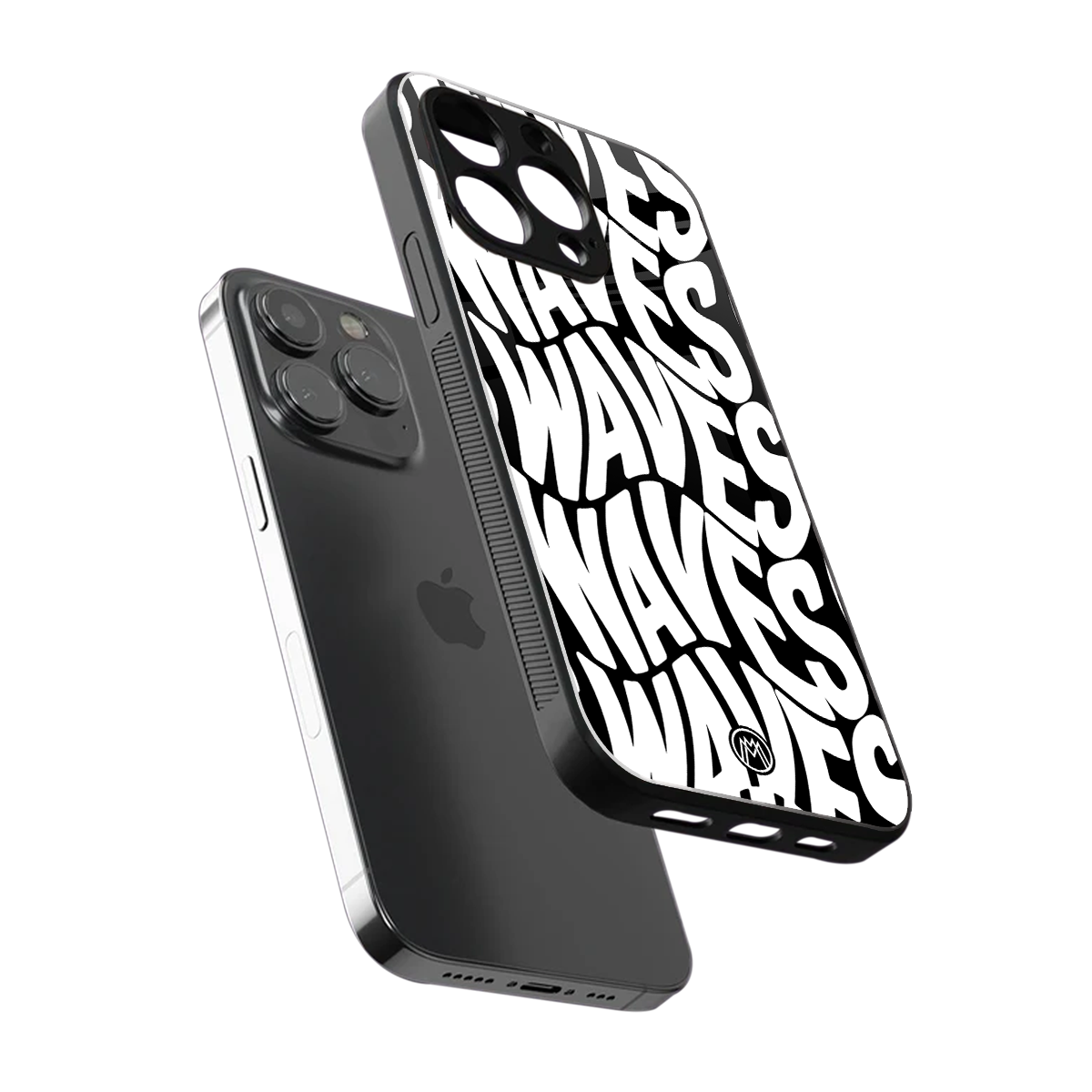 waves back phone cover | glass case for iphone 16 pro