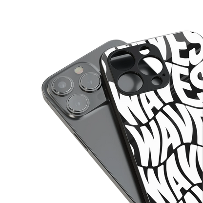 waves back phone cover | glass case for iphone 15 pro