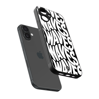 waves back phone cover | glass case for iphone 16