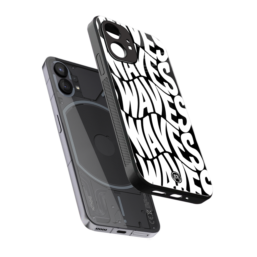 waves back phone cover | glass case for nothing phone 1