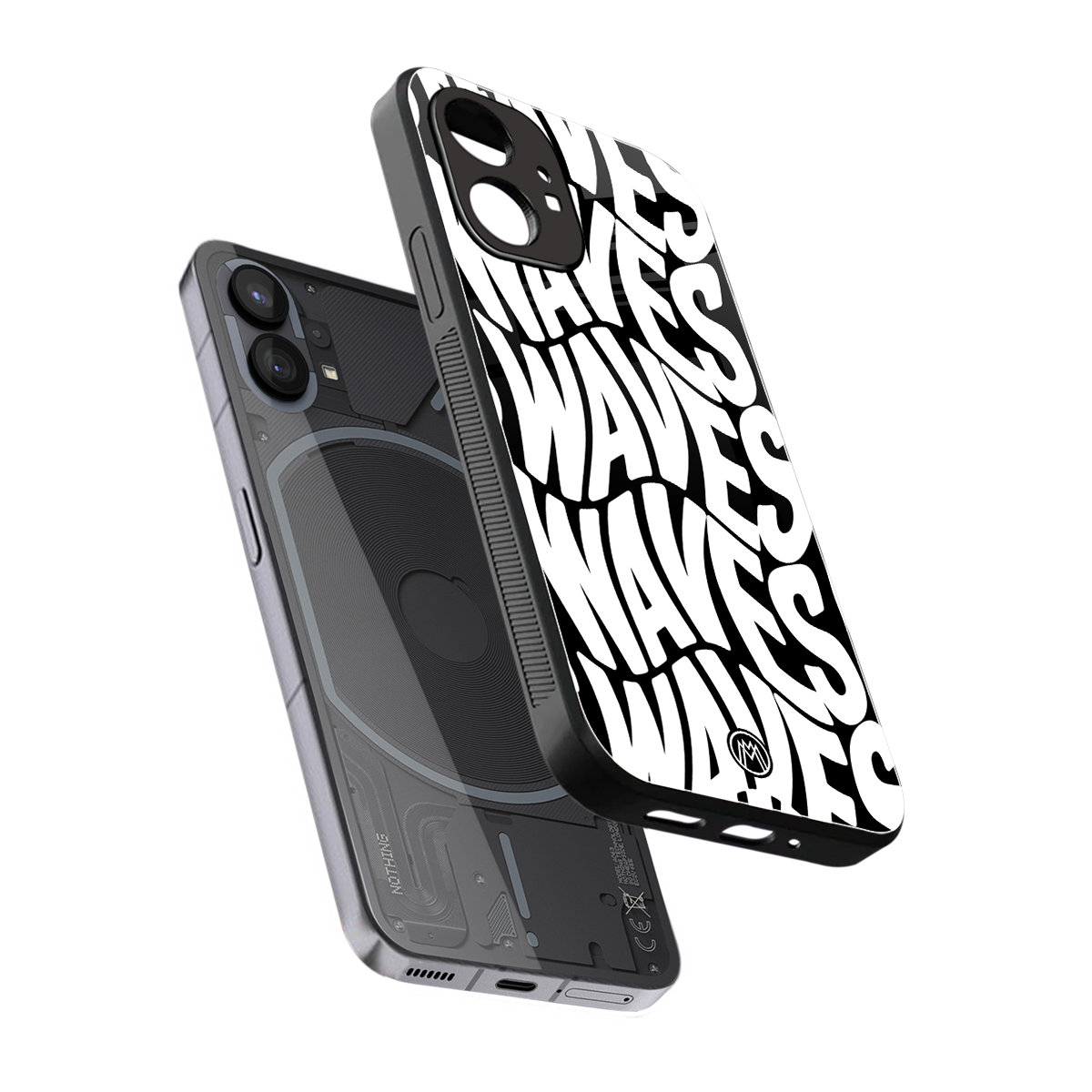 waves back phone cover | glass case for nothing phone 1