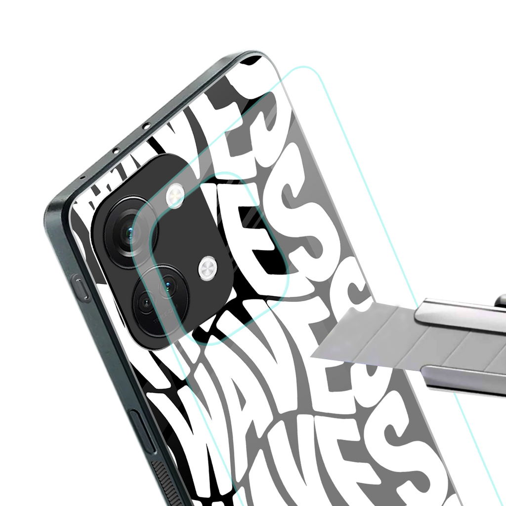 waves back phone cover | glass case for oneplus nord 3