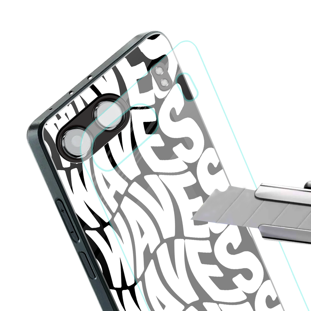 waves back phone cover | glass case for oneplus nord 4
