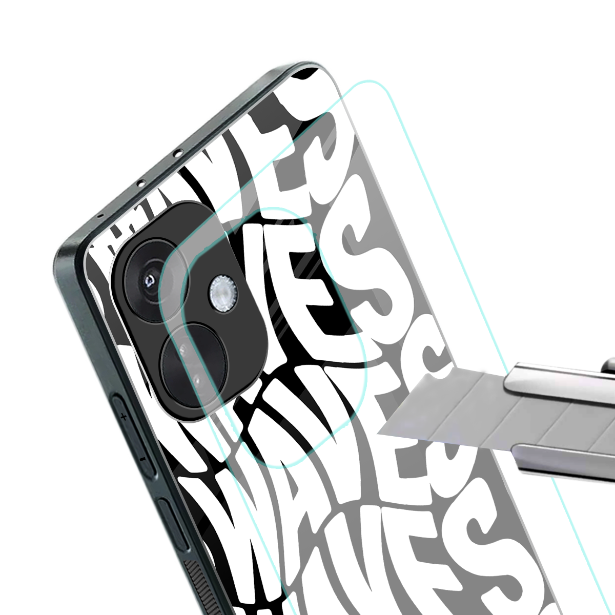 waves back phone cover | glass case for oneplus nord ce 3