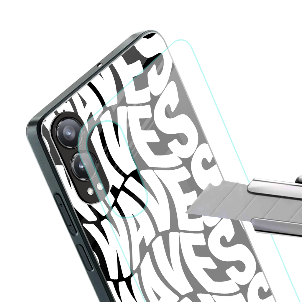 waves back phone cover | glass case for oneplus nord ce 4 lite