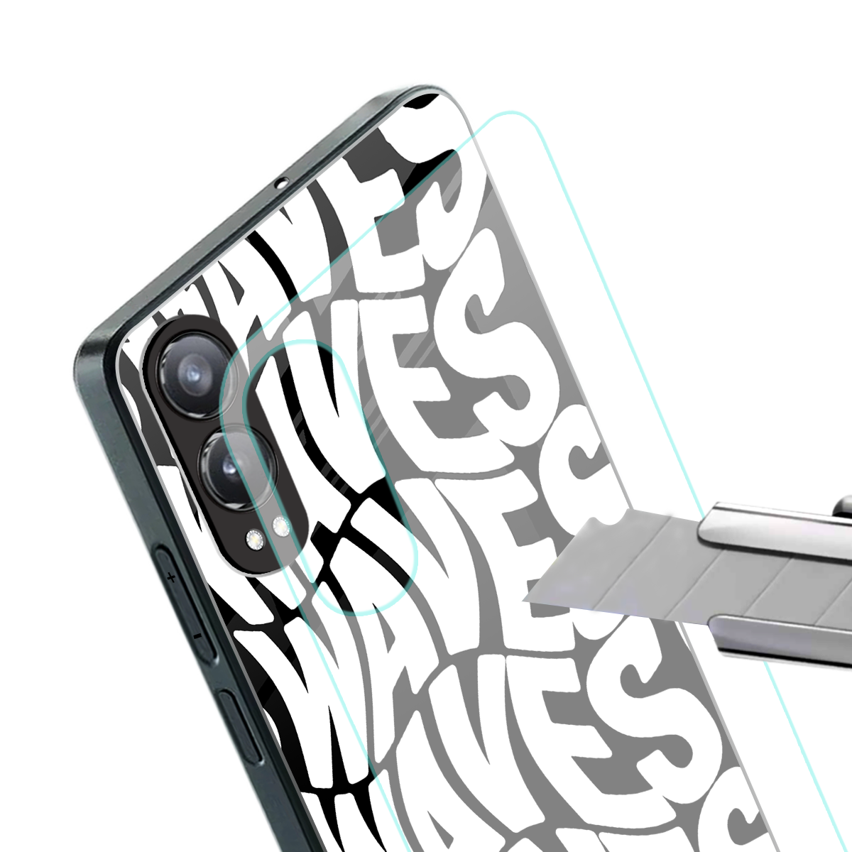 waves back phone cover | glass case for oneplus nord ce 4 lite