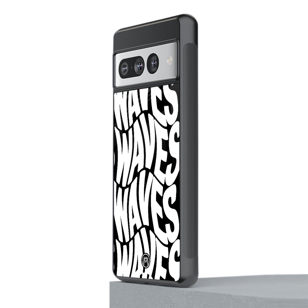 waves back phone cover | glass case for google pixel 7 pro