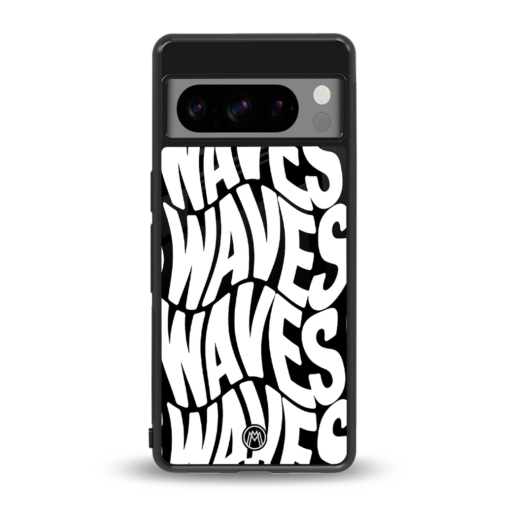 waves back phone cover | glass case for google pixel 8 pro