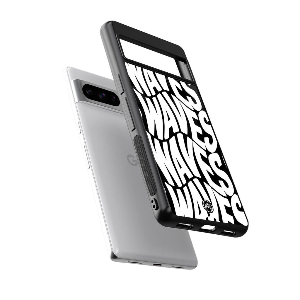 waves back phone cover | glass case for google pixel 8 pro