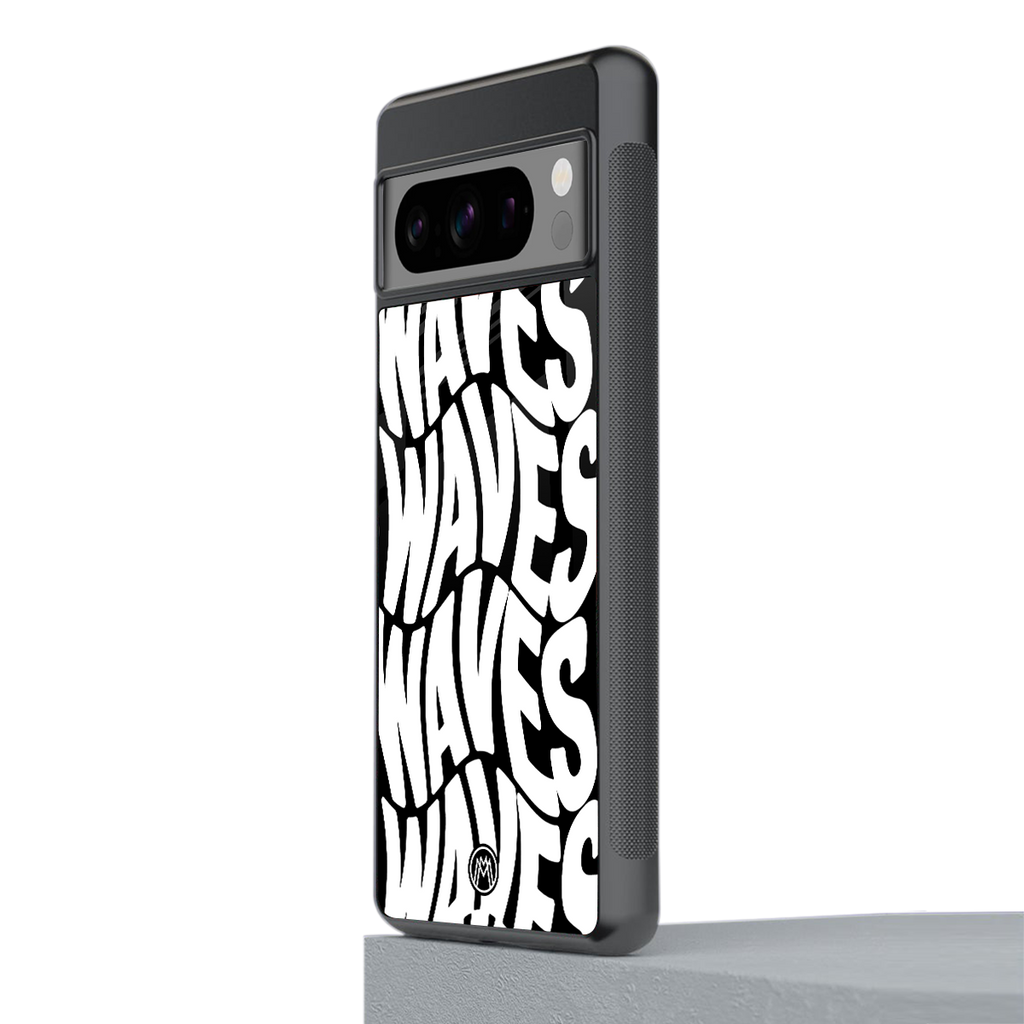waves back phone cover | glass case for google pixel 8 pro