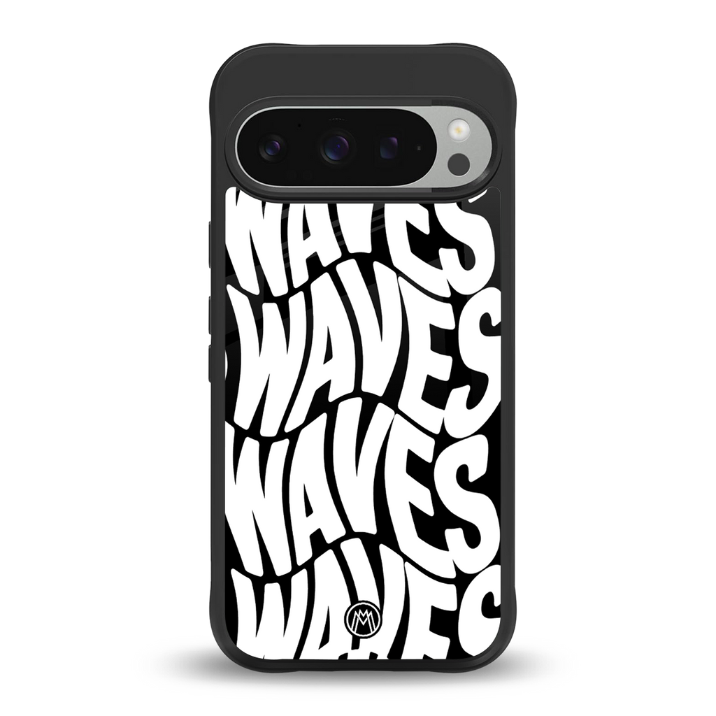 waves back phone cover | glass case for google pixel 9 pro xl
