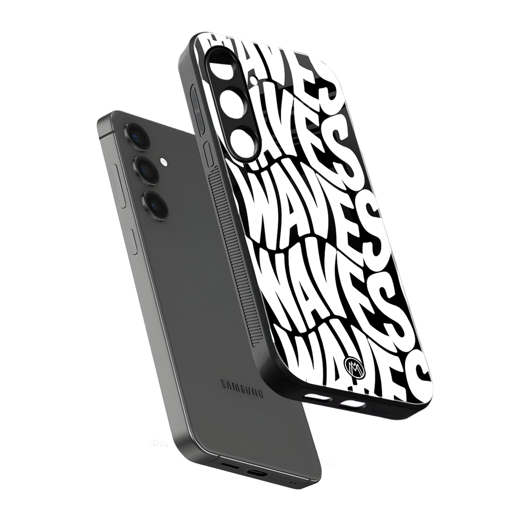 waves back phone cover | glass case for samsung galaxy s25 plus
