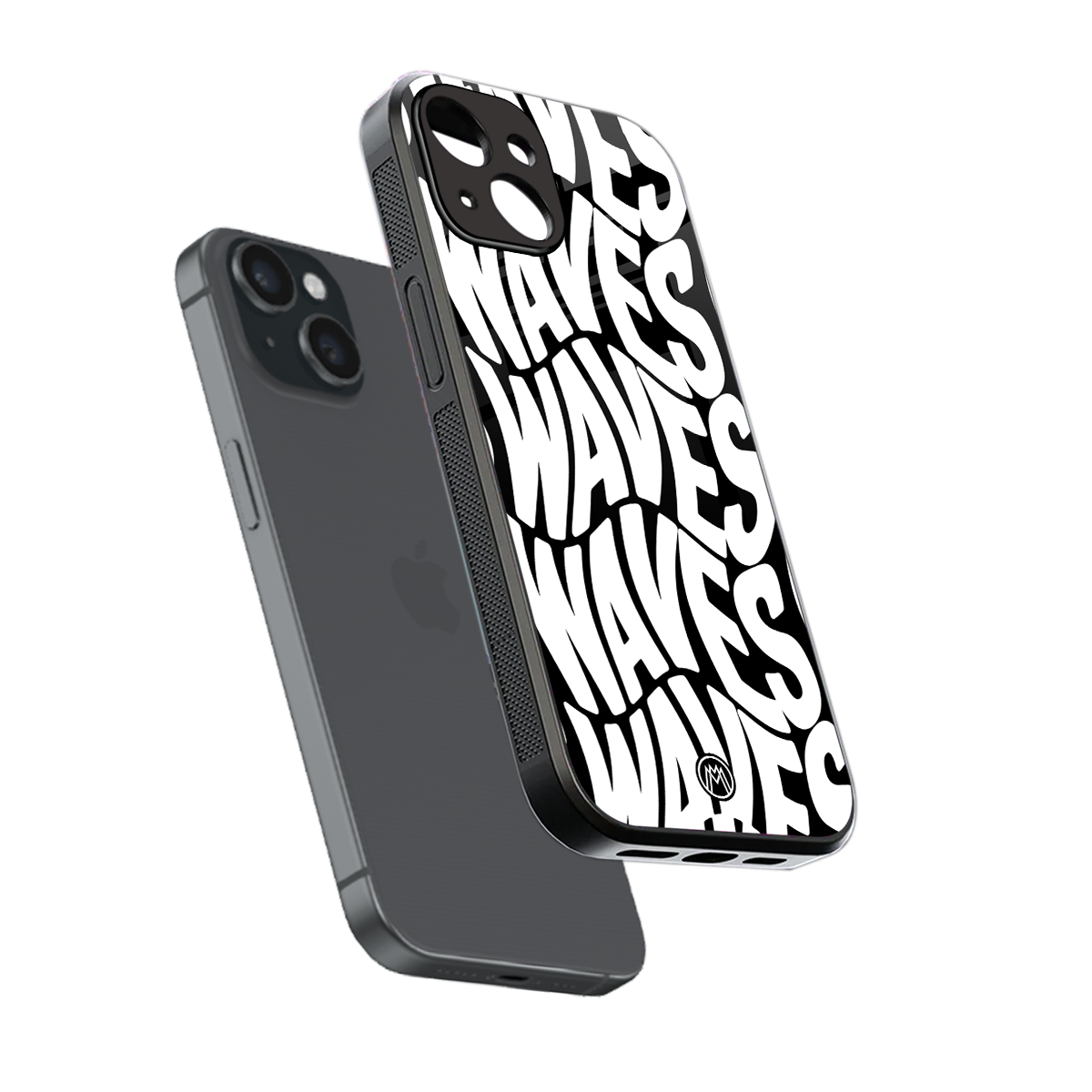 waves back phone cover | glass case for iphone 15