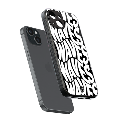 waves back phone cover | glass case for iphone 15