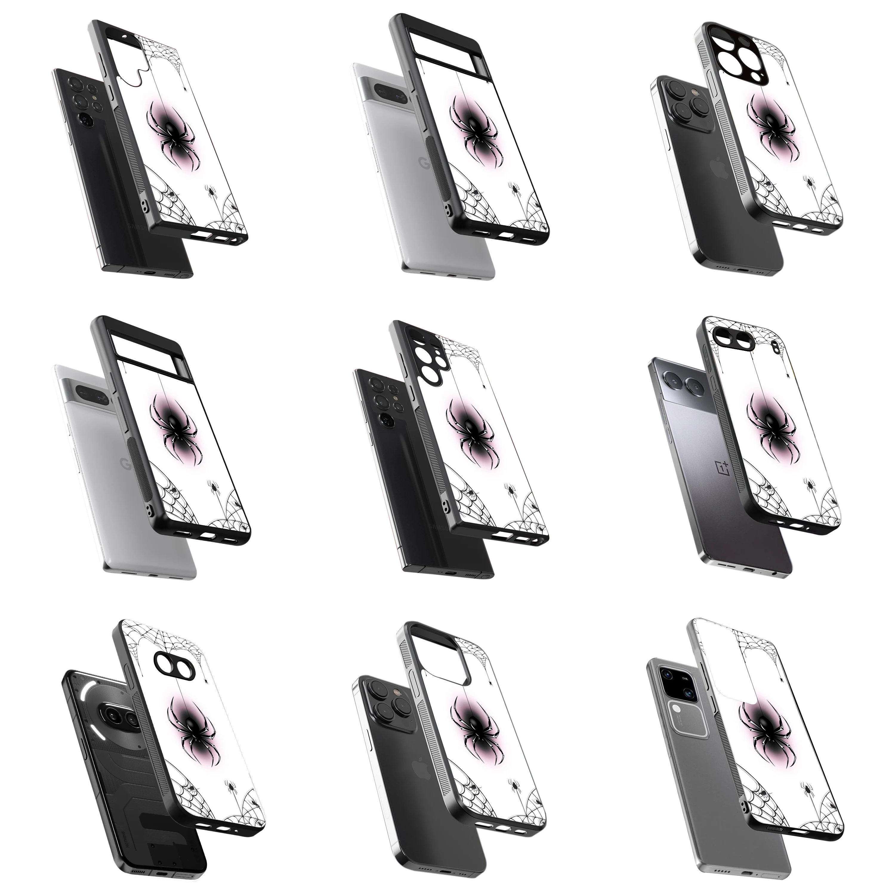 Durable Glass Back Mobile Case for iPhone, Samsung, OnePlus, Google Pixel, Redmi, Vivo, Oppo