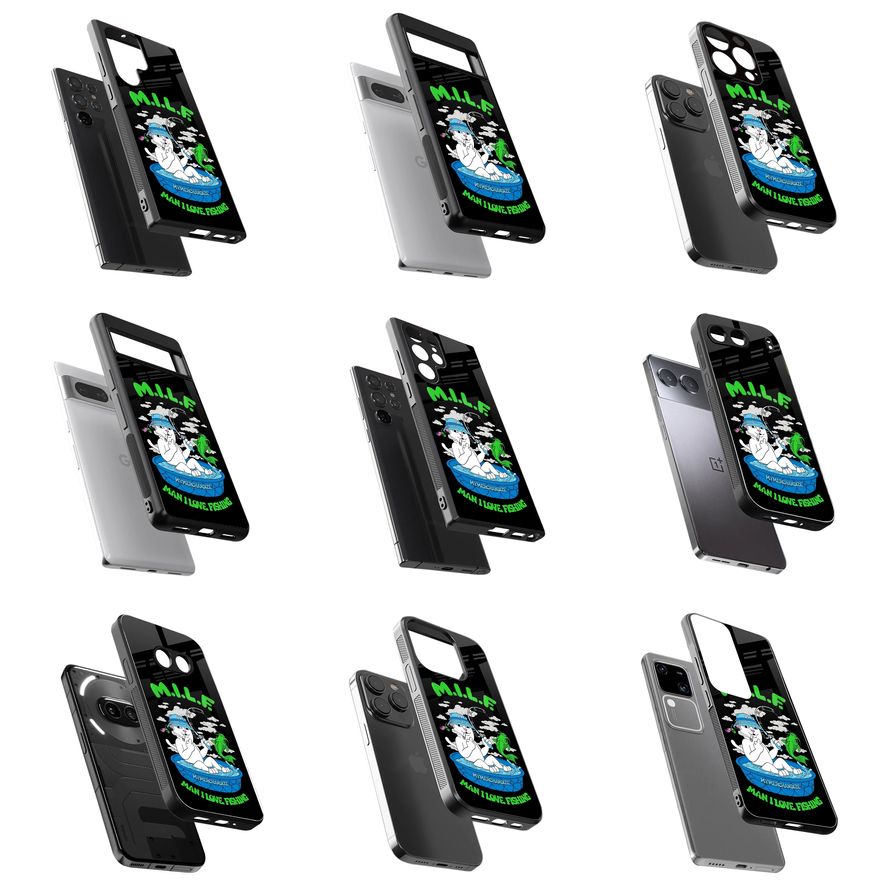 Durable Glass Back Mobile Case for iPhone, Samsung, OnePlus, Google Pixel, Redmi, Vivo, Oppo