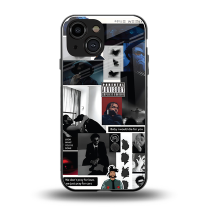 weeknd blend back phone cover | glass case for iphone 13 mini