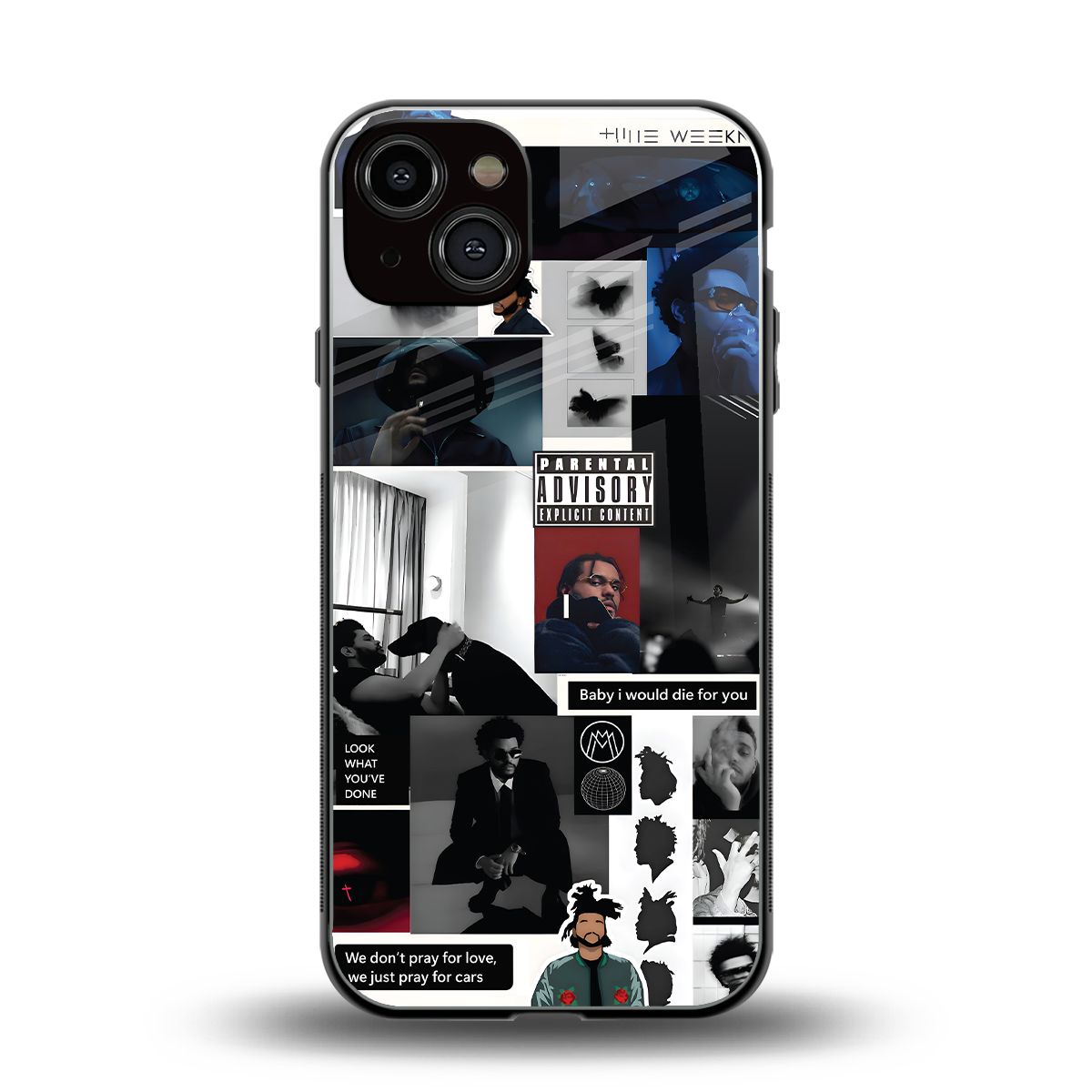 weeknd blend back phone cover | glass case for iphone 13